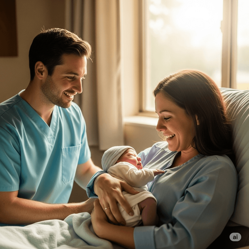 Parto humanizado com menor risco de complicações para mãe e bebê em ambiente seguro