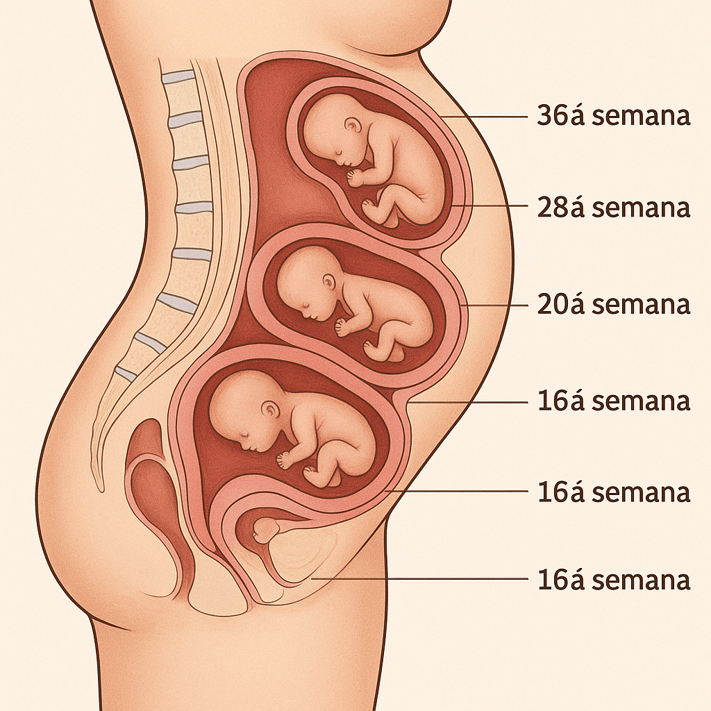 com quantas semanas o bebê fica acima do umbigo