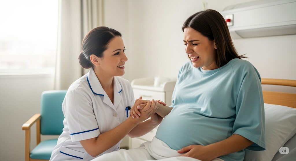 Parto humanizado no SUS com apoio da equipe.