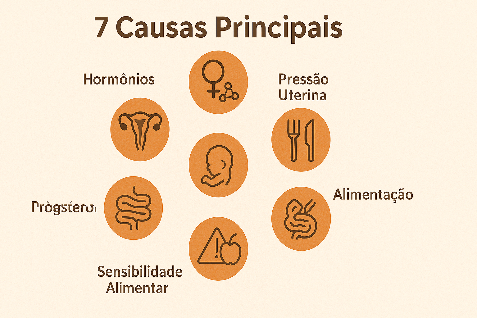 Infográfico com as 7 principais causas da azia na gravidez