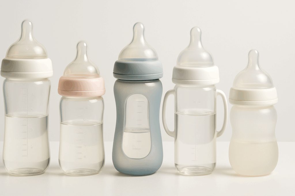 "Comparativo visual das 5 melhores mamadeiras para recém-nascido recomendadas por especialistas: MAM, Philips Avent, Chicco, Dr. Brown's e Tommee Tippee