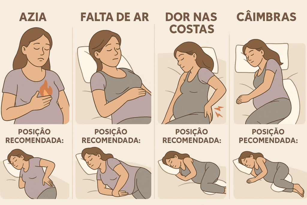 Como aliviar desconfortos noturnos da gravidez com posições corretas para dormir