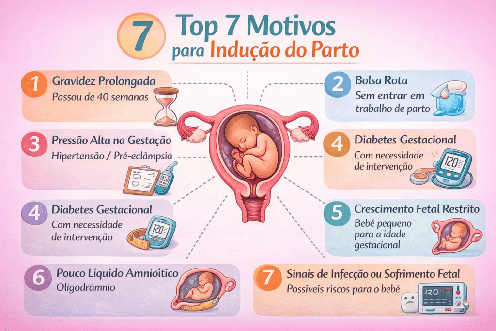 motivos mais comuns para indução do parto e parto induzido